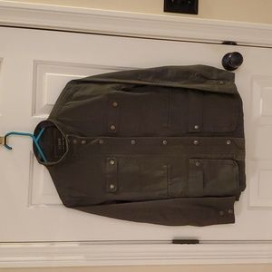 J. Crew relaxed Boyfriend Field Jacket, 100% cotton, olive green/brown, XS